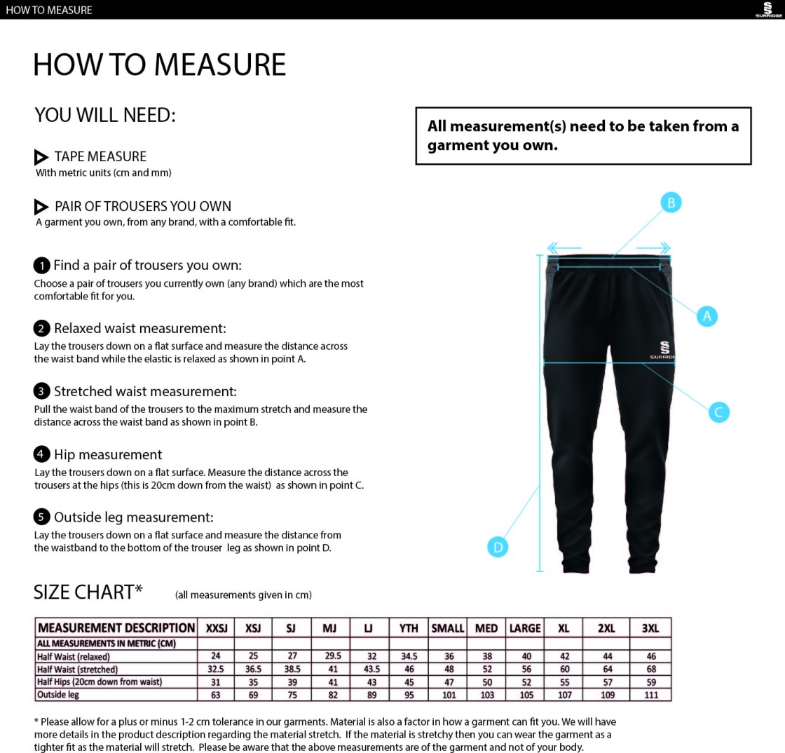 Team Leisure - Dual Skinny Pant - Unisex Fit - Size Guide