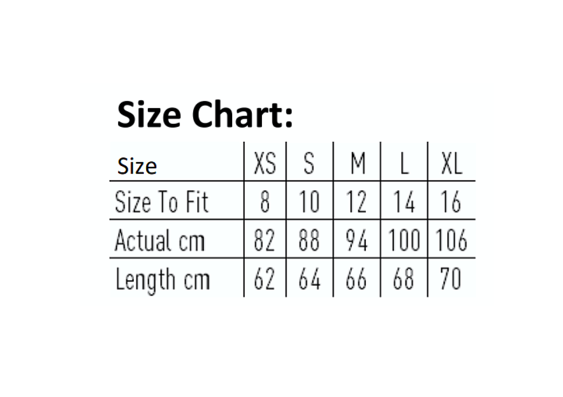 Community Leisure - TriDri Performance T-Shirt - Ladies Fit - Size Guide