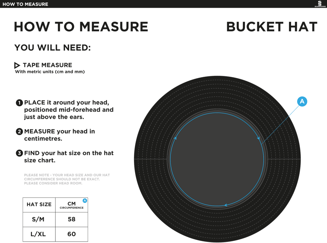 Community Leisure - Dual Bucket Hat - Unisex Fit - Size Guide
